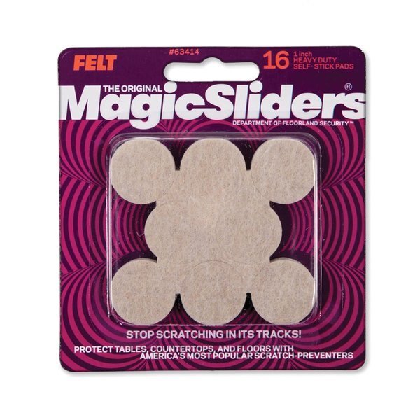 Felt Self Adhesive Protective Pads Oatmeal Round 1 in. W X 1 in. L 16 pk, 16PK, Magic Sliders, Mfr#: 63414